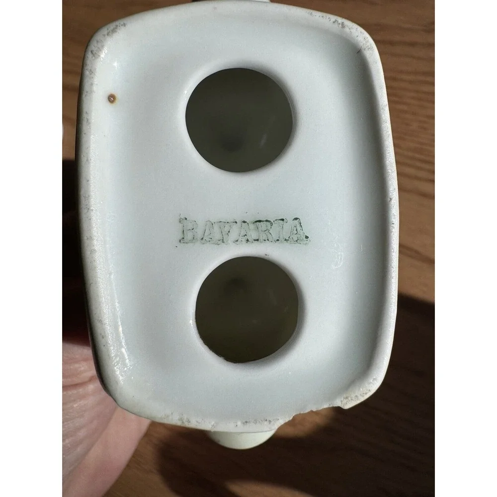 Vintage Heinrich & Co Selb Bavaria Salt‎ & Pepper Shakers W/Tray, Signed J Kach